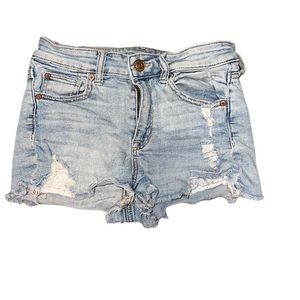 AE NEXT LEVEL HIGH-WAISTED DENIM SHORT SHORTS